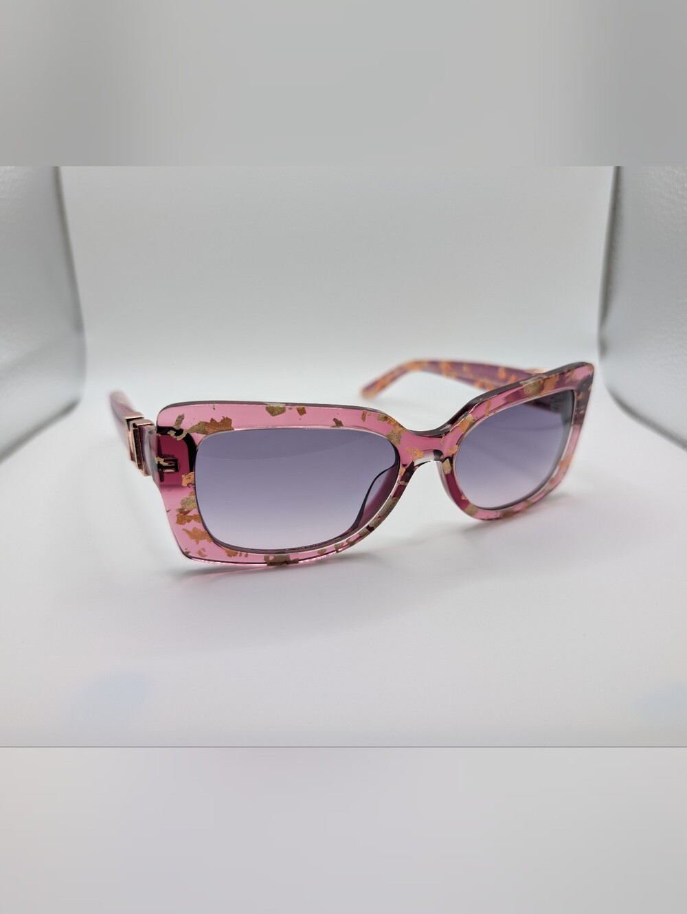 ​NWT Marciano Guess GM00018 Sunglasses Pink Purple Gold Flake NIB